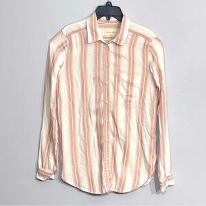 American Eagle | Women’s Boyfriend Fit Pink Striped Button Down Shirt Size XS